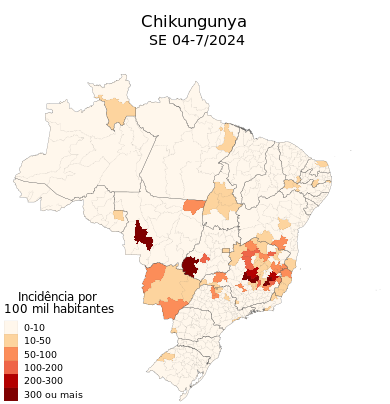 Chikungunya incidence map in Brazil